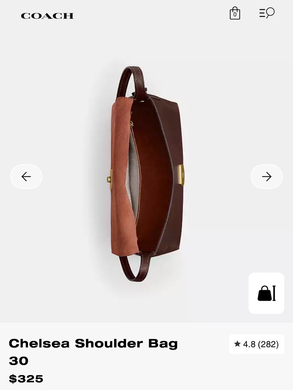 Coach Chelsea Shoulder Bag 30 Maple/Brass - Picture 3 of 7